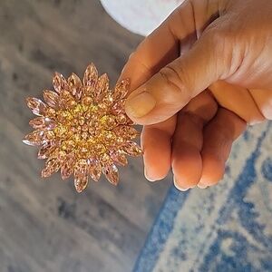 Pink Crystal  Brooch/ Pin, Pink and  Glimmery